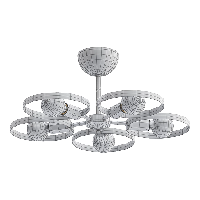 Elegant Brown Ceiling Chandelier 3D model image 2