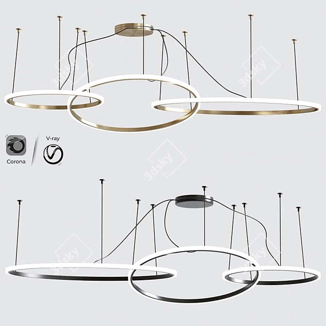 Olympic Trio Pendant Lights 3D model image 1