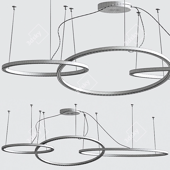 Olympic Trio Pendant Lights 3D model image 2