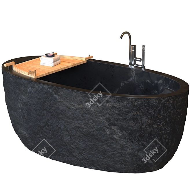 Naga Stone Bath: Wild Edge Elegance 3D model image 1