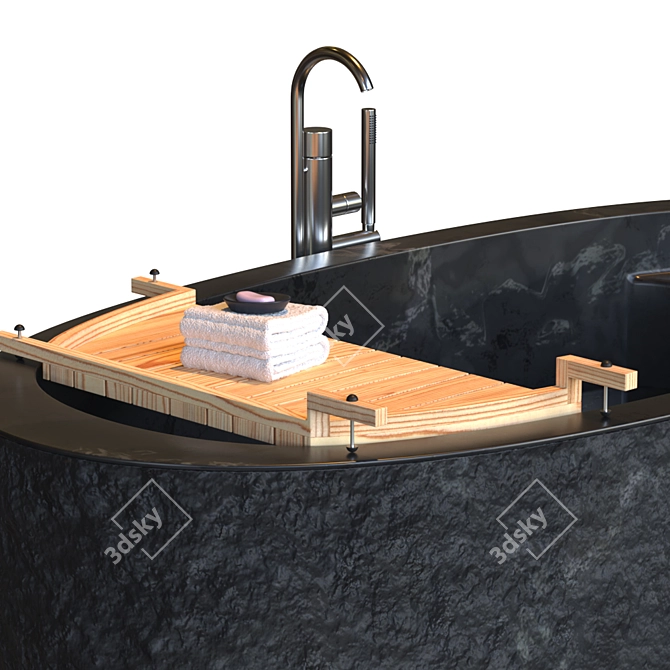 Naga Stone Bath: Wild Edge Elegance 3D model image 2