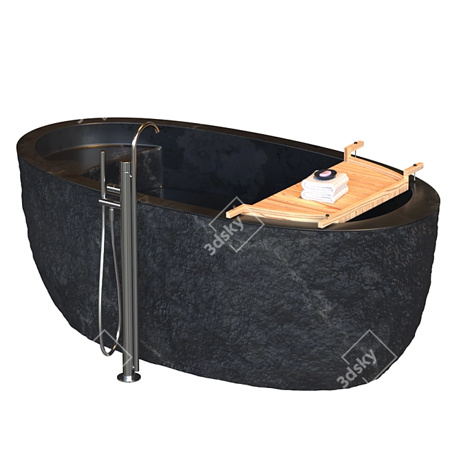 Naga Stone Bath: Wild Edge Elegance 3D model image 4