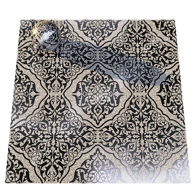 Arabesque Marble Stone Tiles 3D model image 2