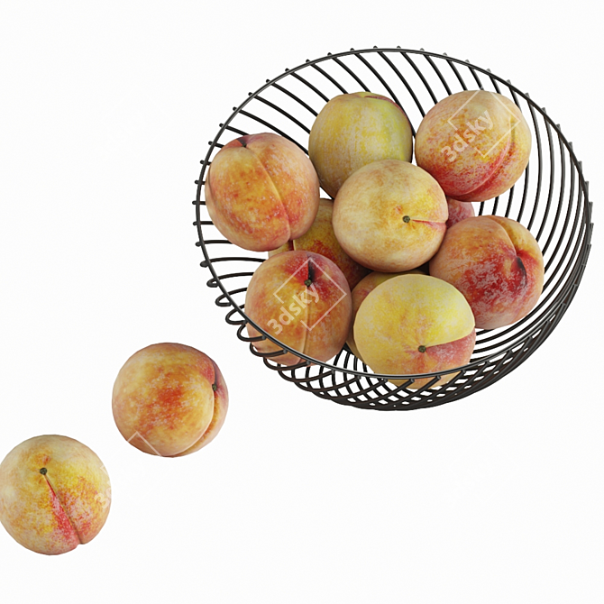 Xiaomi Mijia Peach Basket: A Charming Home Fruit Holder 3D model image 4