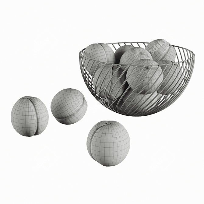 Xiaomi Mijia Peach Basket: A Charming Home Fruit Holder 3D model image 5