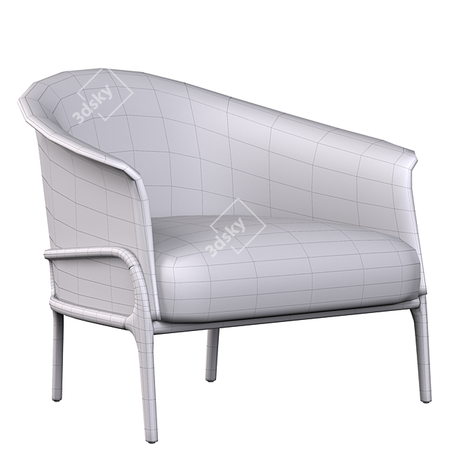 Sleek Organic Armchair 3D model image 6