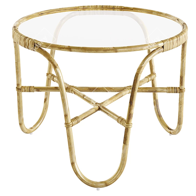 Sika-Design Charlottenborg Rattan Table 3D model image 2