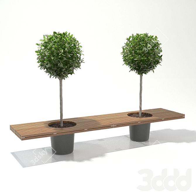 Botanical Bench+ 3D model image 1