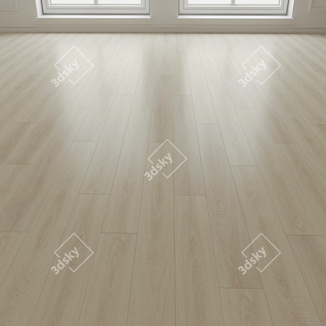 Premium Oak Laminate Flooring 3D model image 3