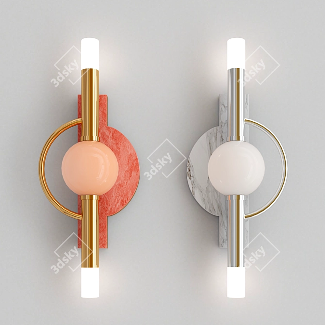 Elegant Brass Dallas Wall Lamp 3D model image 1