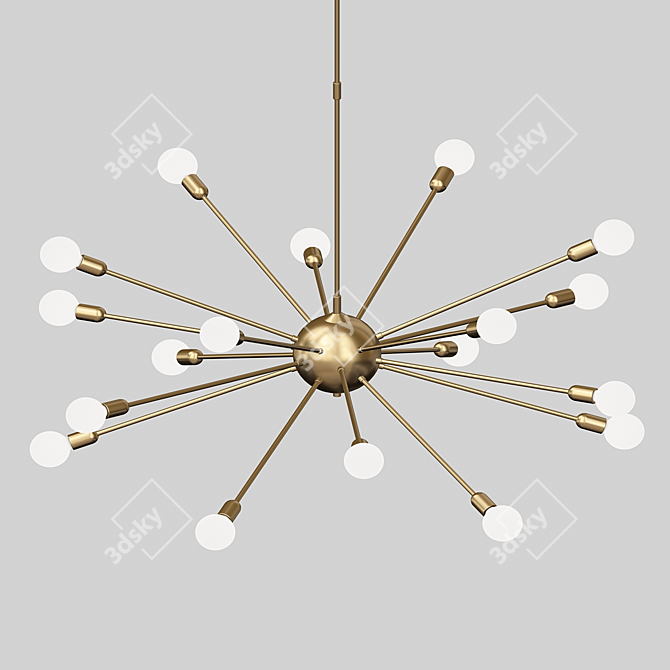 Modern Atomic Chrome Chandelier 3D model image 1