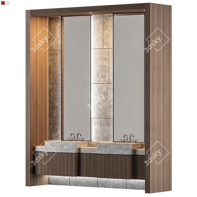 3Dmax 2014 OBJ Bathroom Setup 3D model image 2