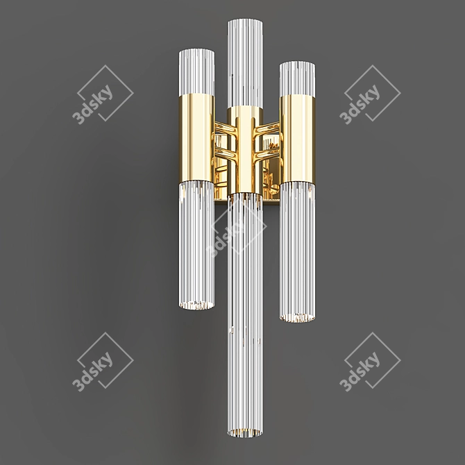 Elegant Cascading Crystal Wall 3D model image 1