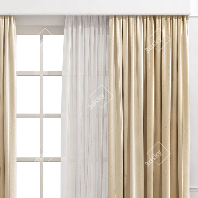 Refined Curtain Design 3D model image 4