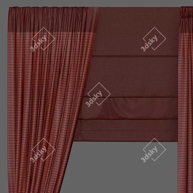 Revamped Curtain Design | Curtain 897 3D model image 3