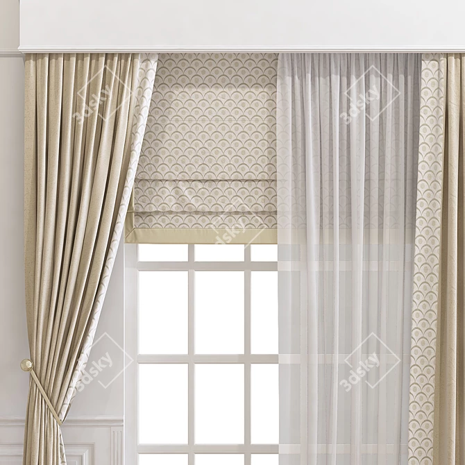 Revamped Curtain Design | Curtain 897 3D model image 4