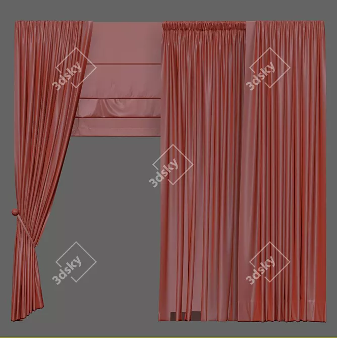 Revamped Curtain Design | Curtain 897 3D model image 5