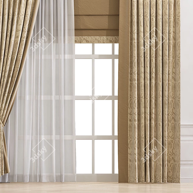 Revamped Curtain Design 3D model image 4
