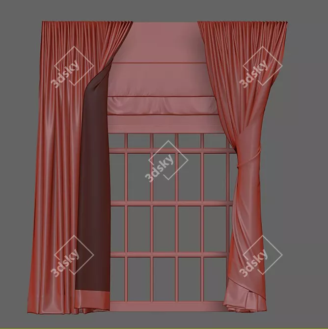 Elegant Drapery: Curtain 899 3D model image 3