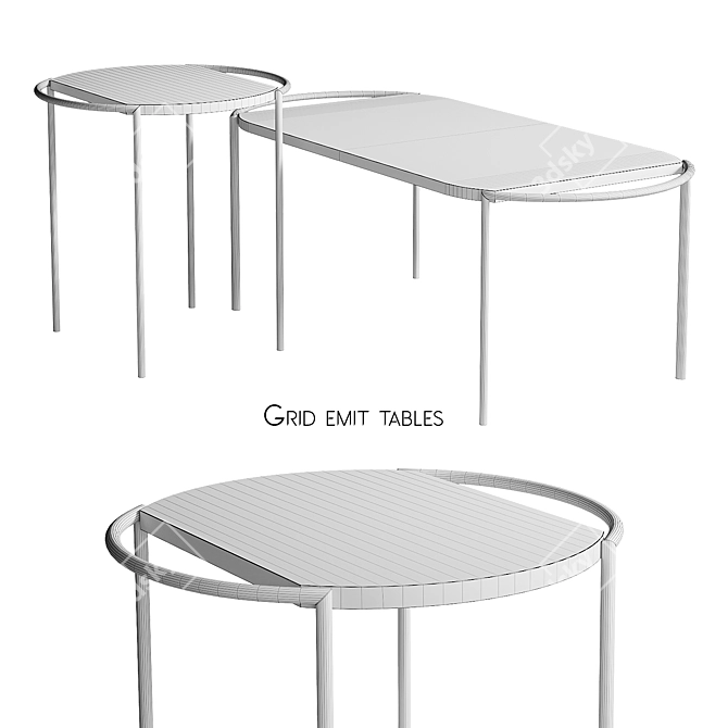 Emit: Ash and Steel Coffee Tables 3D model image 4