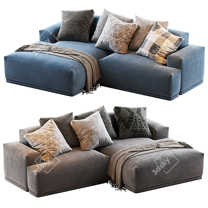 Modular Connect Sofa: Stylish and Versatile 3D model image 1