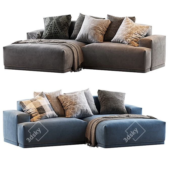 Modular Connect Sofa: Stylish and Versatile 3D model image 2