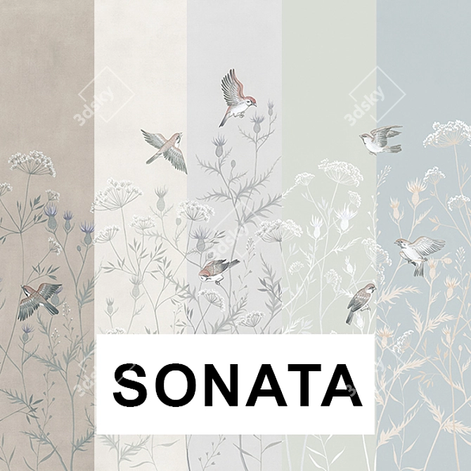 Factura Sonata Vinyl Wallpaper - Stylish and Durable 3D model image 1