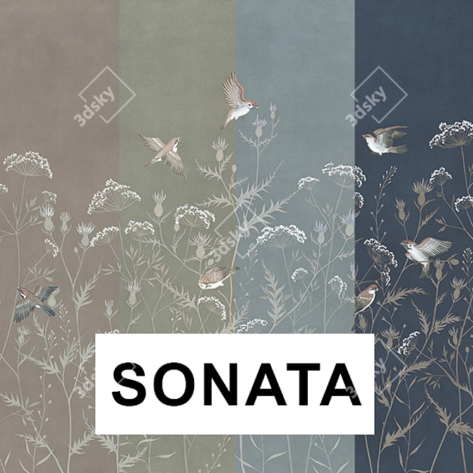 Factura Sonata Vinyl Wallpaper - Stylish and Durable 3D model image 2