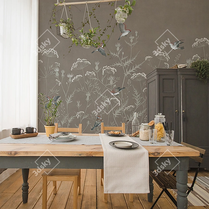 Factura Sonata Vinyl Wallpaper - Stylish and Durable 3D model image 5