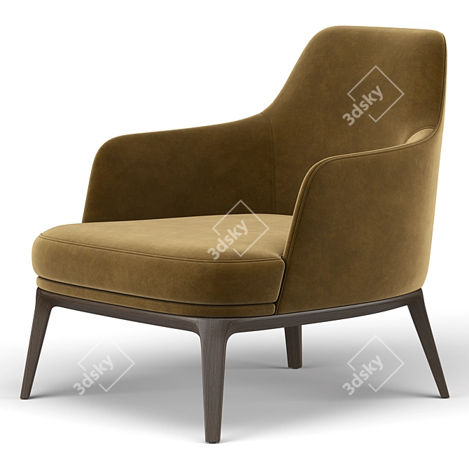 Contemporary Jane Large Armchair 3D model image 4