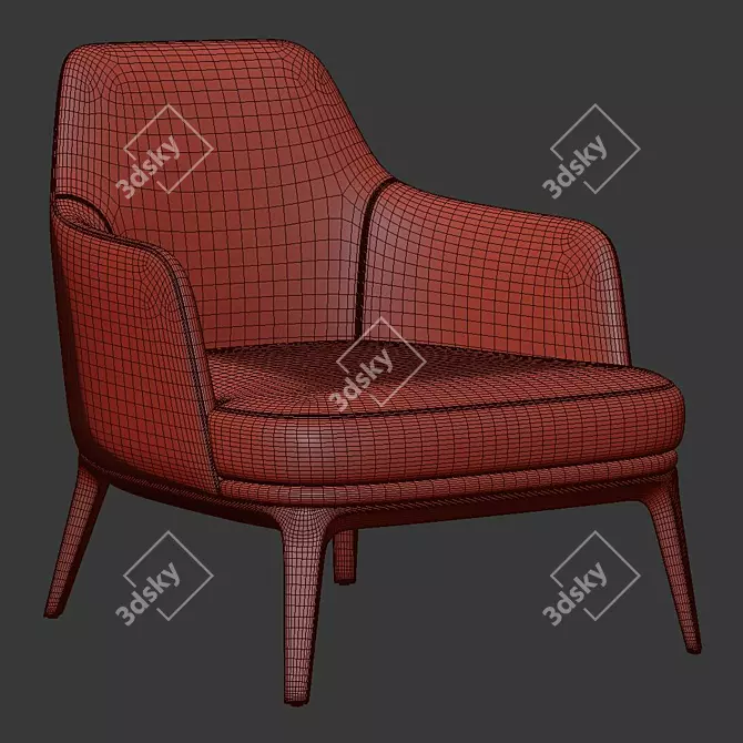 Contemporary Jane Large Armchair 3D model image 5