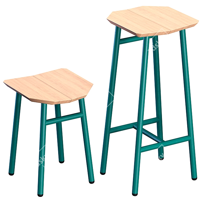 Sleek Dedo Bar Stool 3D model image 3