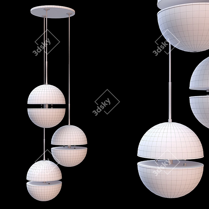 Spiridon Triple Ceiling Lamp 3D model image 3