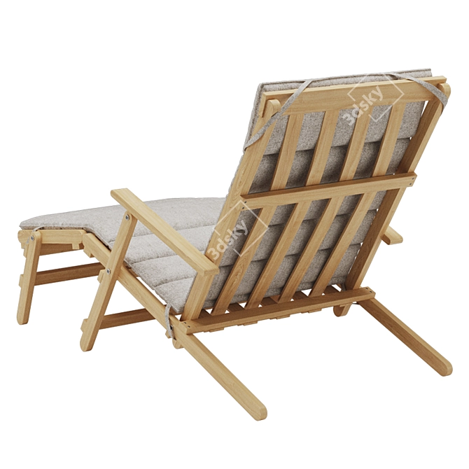 Carl Hansen Teak Deck Chair: Stylish Relaxation 3D model image 3