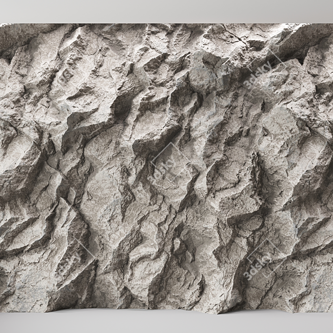 Seamless Rock Cliff Texture 3D model image 1