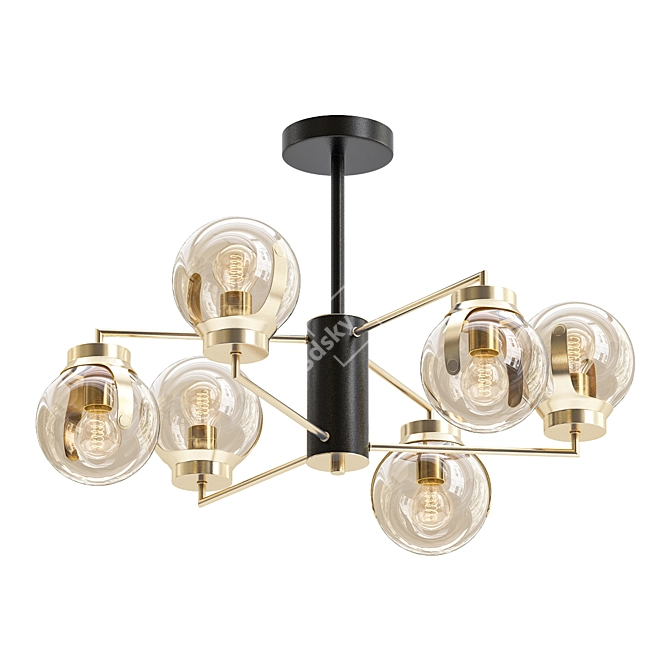 Creek Industrial Black Chandelier 3D model image 1