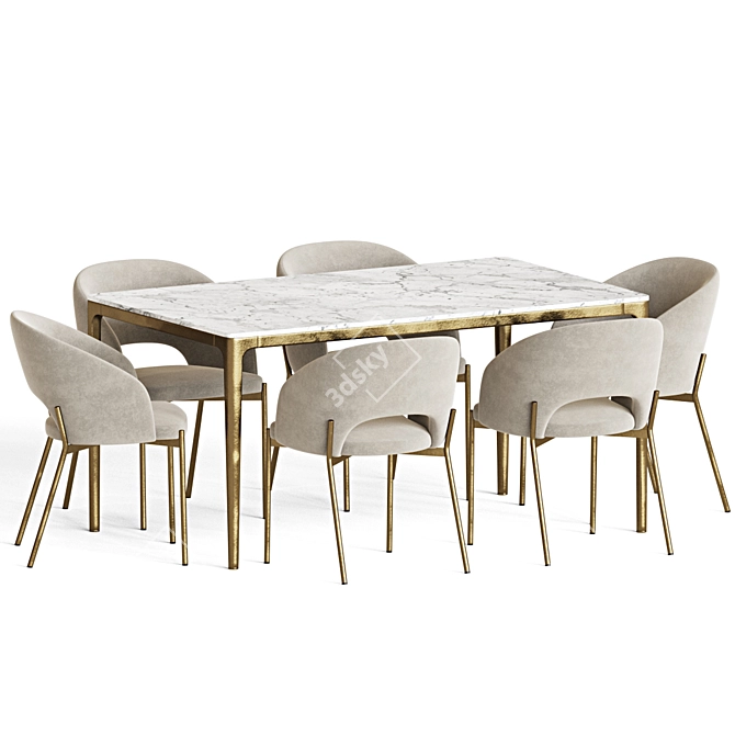 Modern Dining Set 116: Stylish, Versatile, and High-Quality 3D model image 3