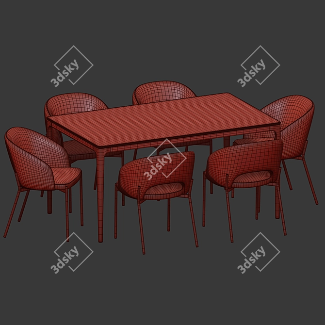 Modern Dining Set 116: Stylish, Versatile, and High-Quality 3D model image 5