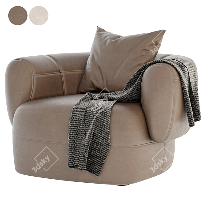 Modern Leather ARP Armchair: Stylish Comfort 3D model image 1