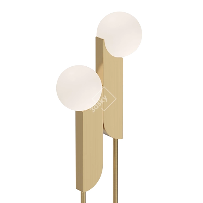 Sleek White Ball Floor Lamp 3D model image 3