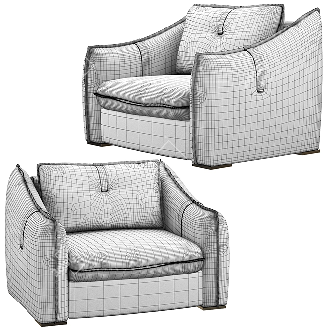 Sleek Sorento Sofa Set 3D model image 8