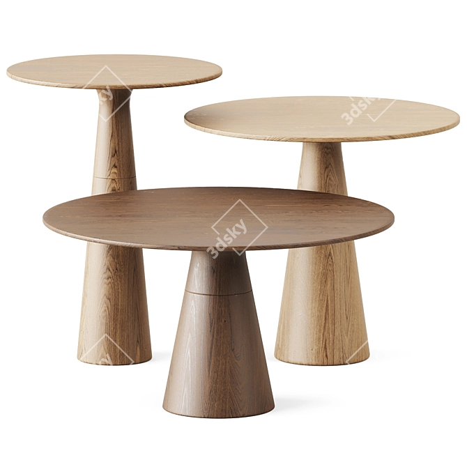 Leafy Wooden Coffee Tables 3D model image 1