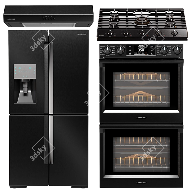 SAMSUNG Home Appliances Set: Stylish and Functional 3D model image 1