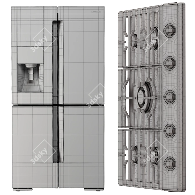 SAMSUNG Home Appliances Set: Stylish and Functional 3D model image 6