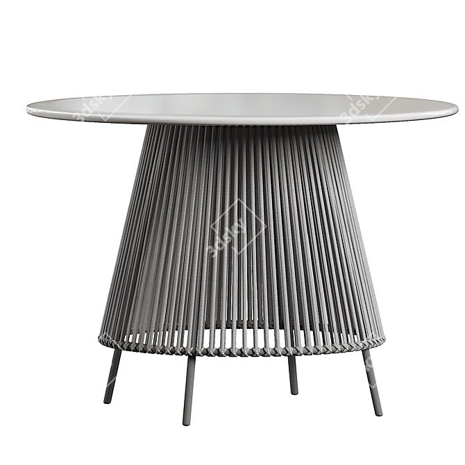 Silver Round Muse Dining Table 3D model image 4