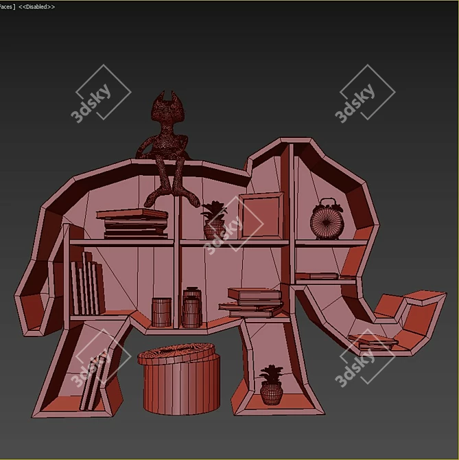 Elegant Elephant Sculpture 3D model image 4