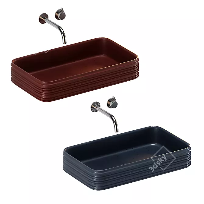 ARTELINEA Washbasin Collection: 4 Shapes, 18 Material Options 3D model image 2