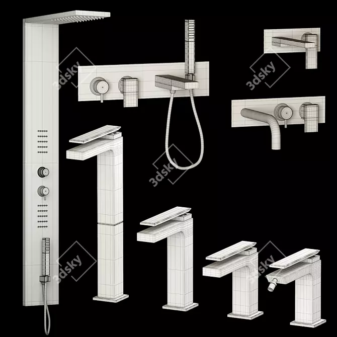 GEDA KIMO SET 1: Premium Faucets and Shower 3D model image 4