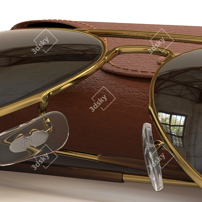 Iconic Ray-Ban Aviator Gradient Sunglasses 3D model image 10