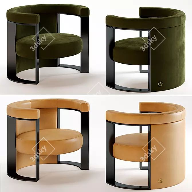 Luxury FENDI CASA Roger Armchair 3D model image 1